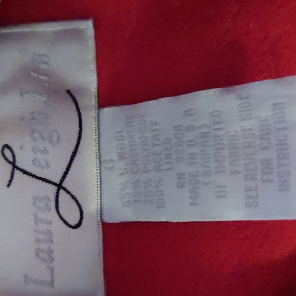 Laura Leigh Ltd Red Wool Cashmere Blend Jacket 6 - Picture 3 of 6